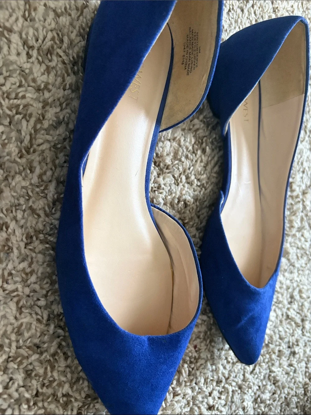 Nine West Royal Blue Pointed D'Orsay Flats 9/9.5M